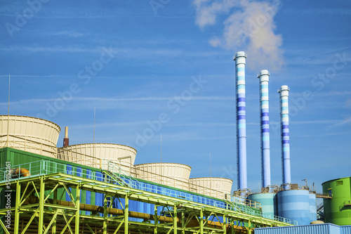 chimney in chemical plant photo