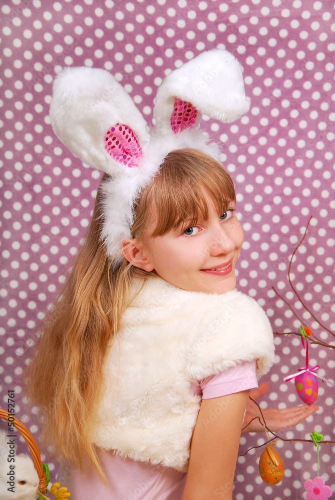 easter bunny girl with funny ears easter bunny girl with funny ears