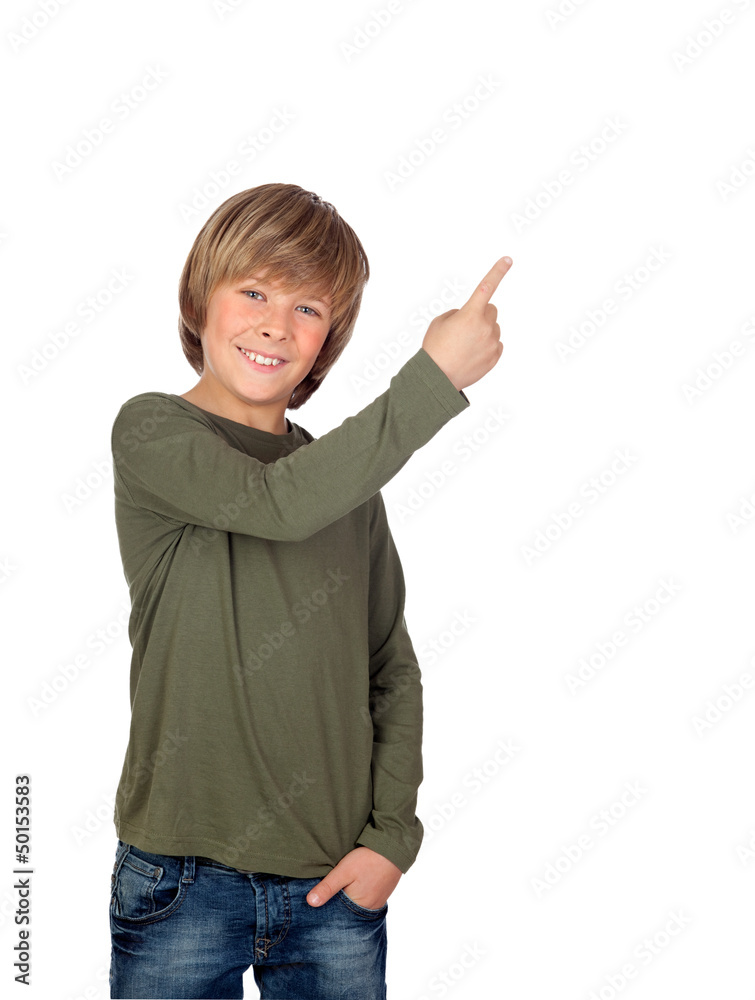 Adorable child pointing something Adorable child pointing something