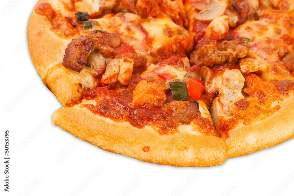 fresh italian pizza isolated over white background fresh italian pizza isolated over white background