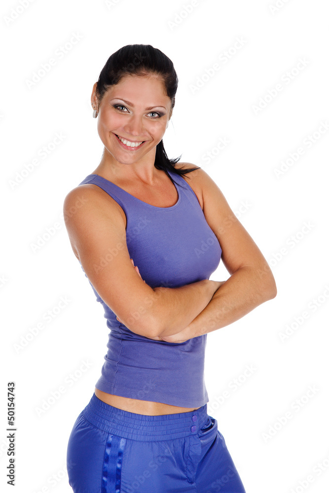 Beautiful young sport woman. Isolated on a white background Beautiful young sport woman. Isolated on a white background