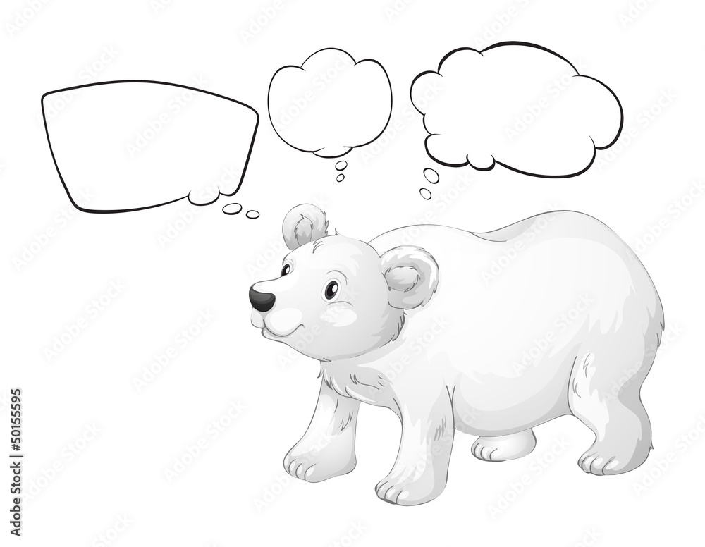 A white polar bear with empty callouts A white polar bear with empty callouts