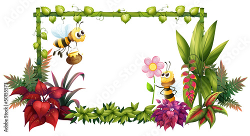 Bees with flowers