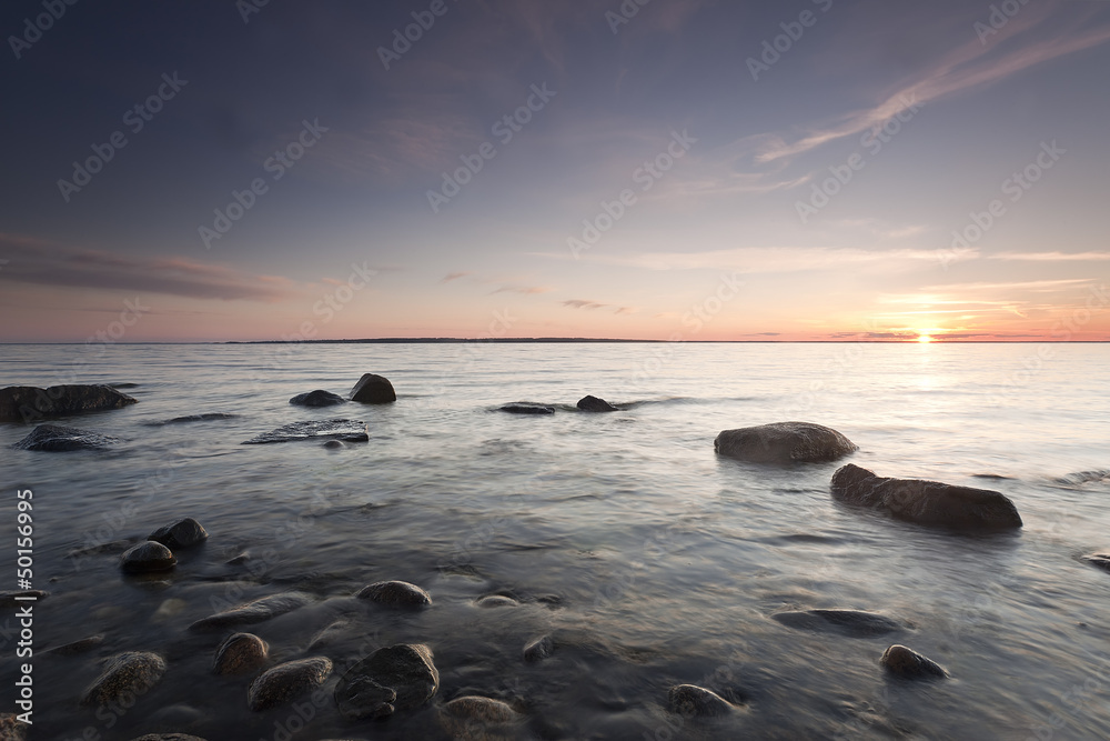 Naklejka premium The baltic sea a summer day, wide angle photo