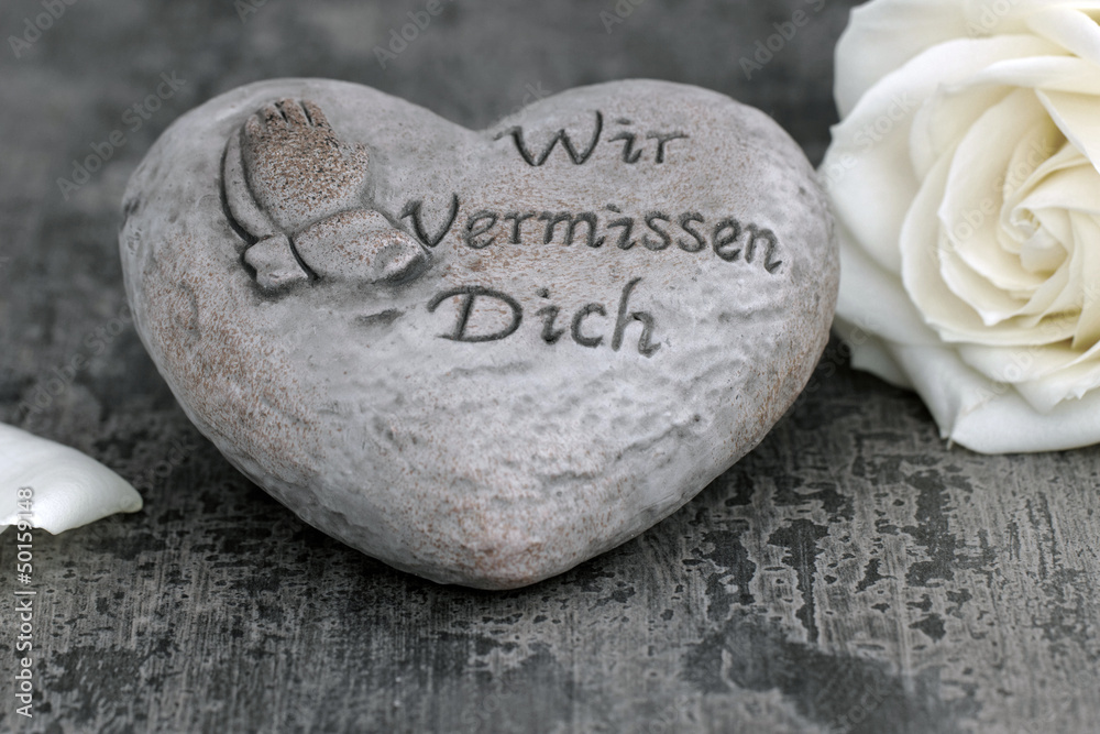 Obraz premium Herz mit Trauerspruch