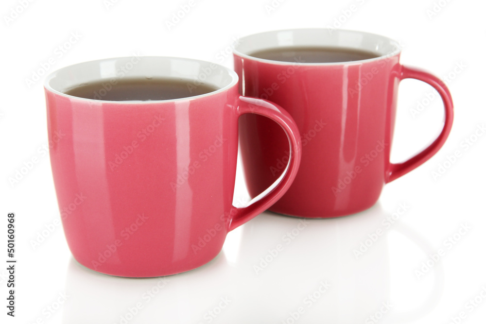 Cups of tea isolated on white Cups of tea isolated on white