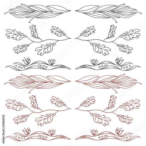 Hand-drawn elements and monograms.