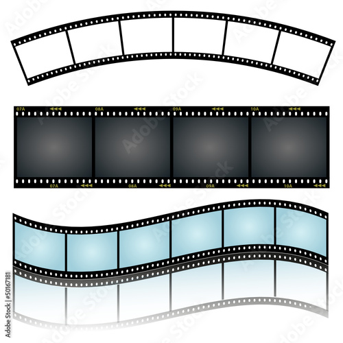 set von dia filmstreifen, geschwungen