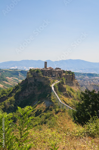 Panoramic view of Civita di Bagnoregio. Lazio. Italy.