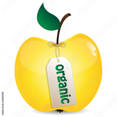 apple of yellow on a white background
