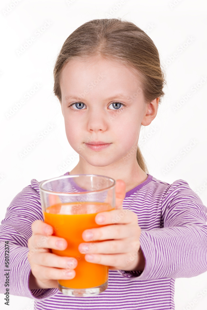Young girl drinking orange juice - healthy life Young girl drinking orange juice - healthy life
