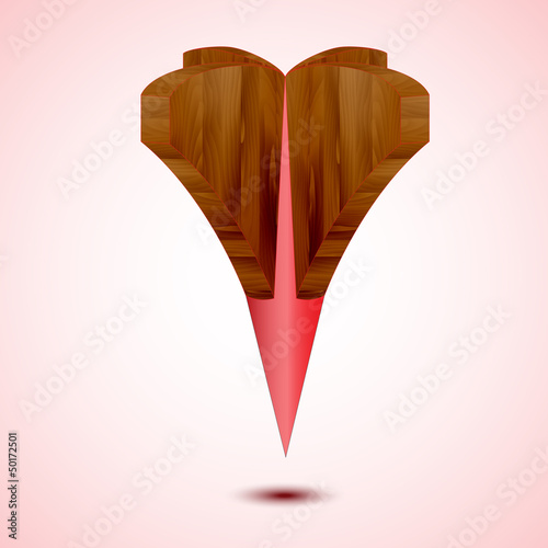 wooden red Map Pointer Icon. Vector photo