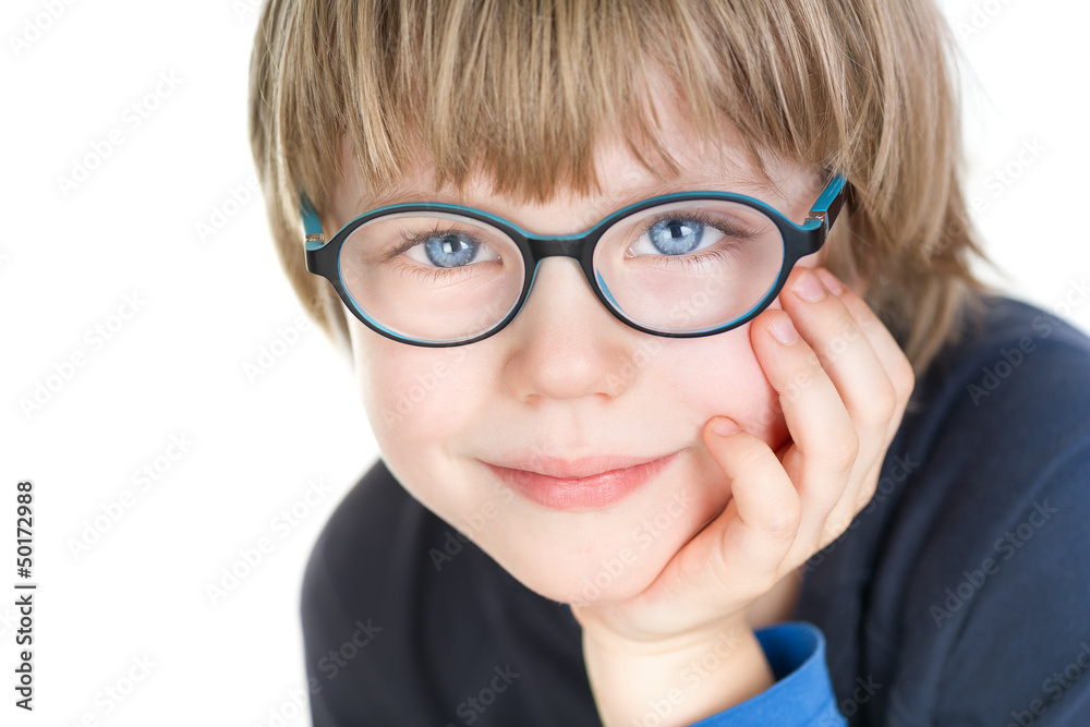 Adorable cute boy with glasses - portrait