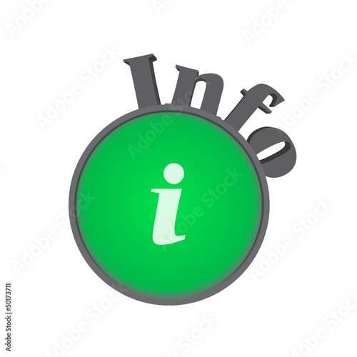 Info symbol in green on white background