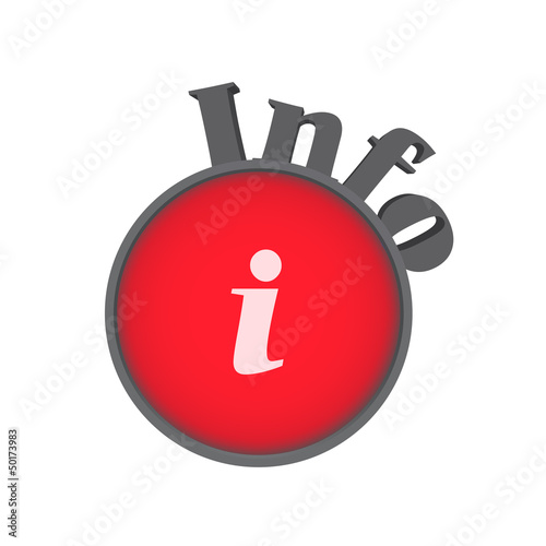 Info symbol in red on white background