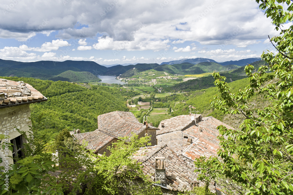 Typical Spring Panorama from a Medieval Village in Italy