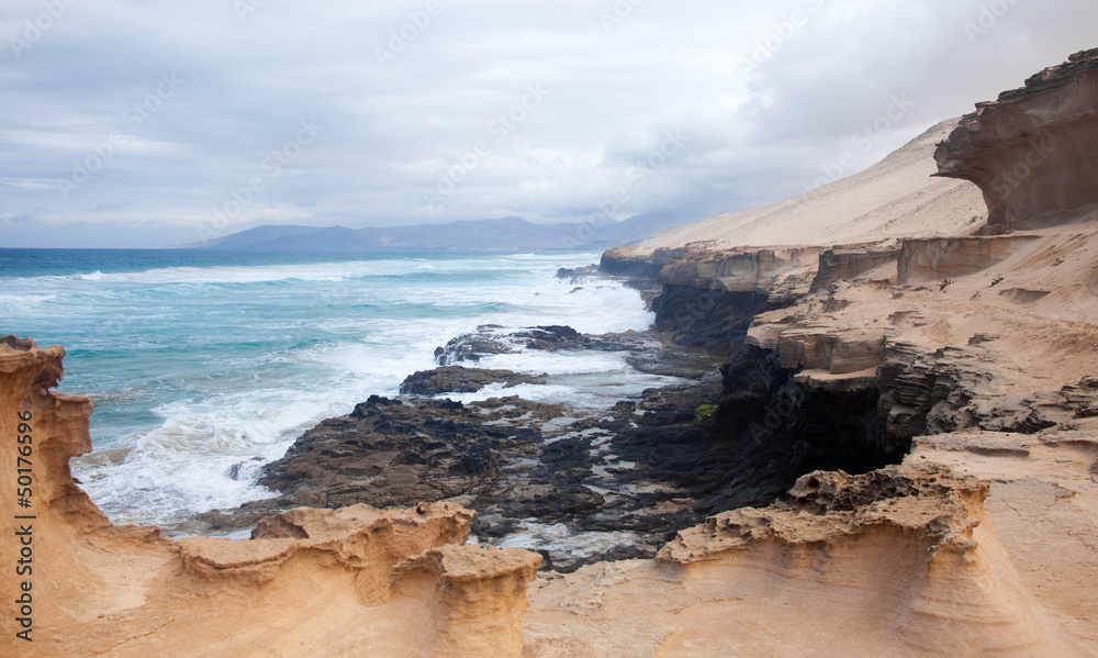 eroded west coast of Fuerteventura