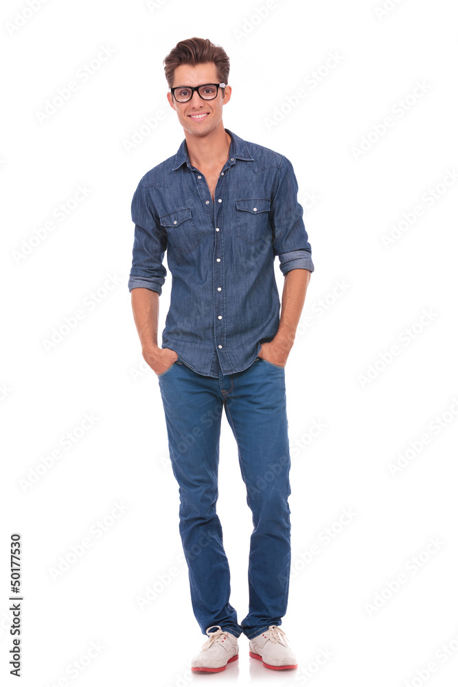 young man with hands in pockets
