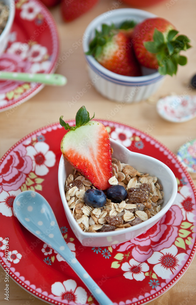 Homemade granola with fresh berries Homemade granola with fresh berries