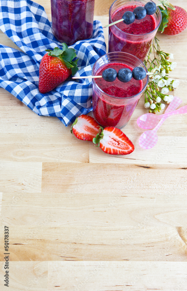 Homemade smoothies with fresh berries Homemade smoothies with fresh berries