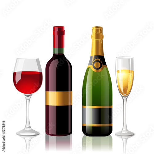 wine and champaigne