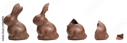 Chocolate Easter Bunny eating sequence