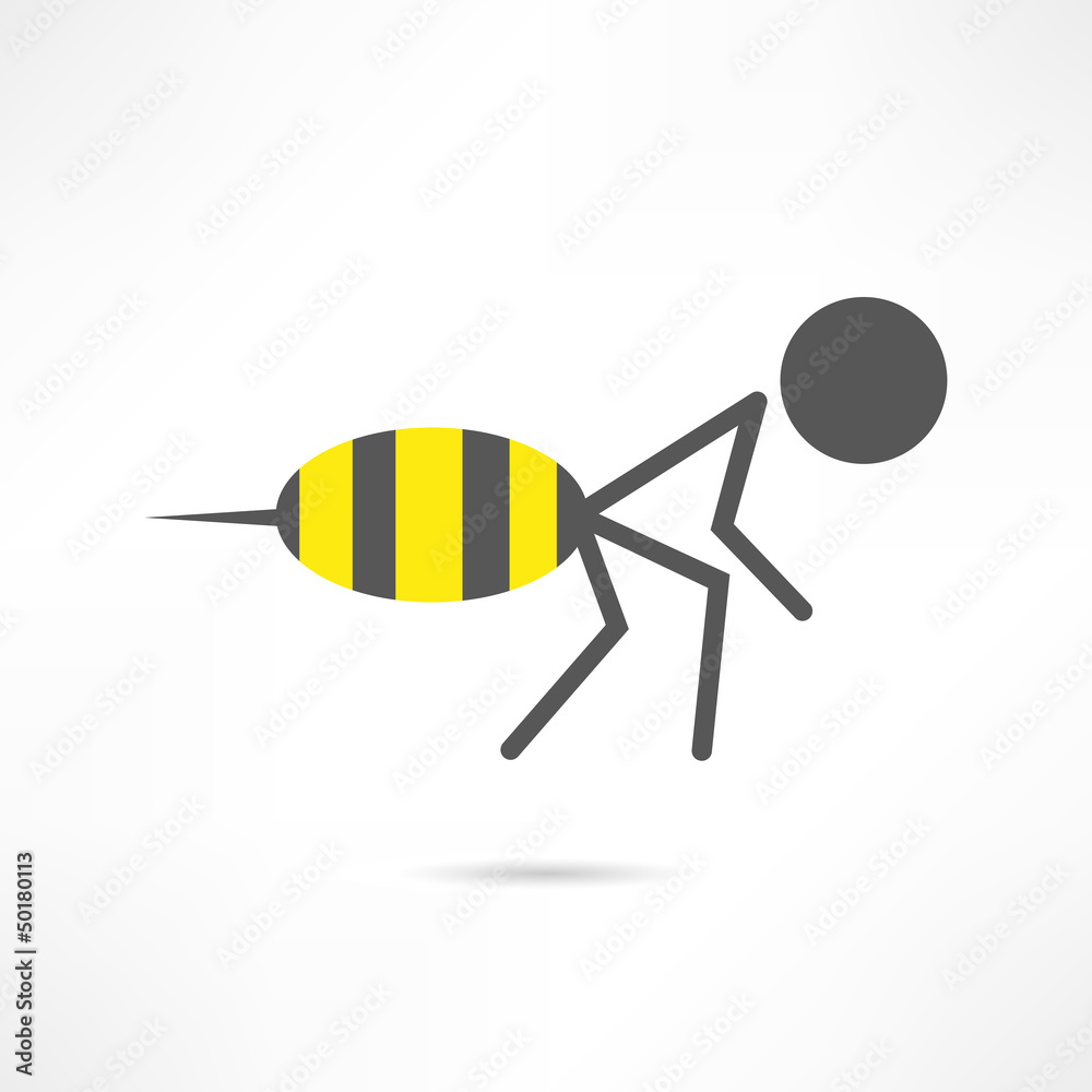 Man bee icon Man bee icon