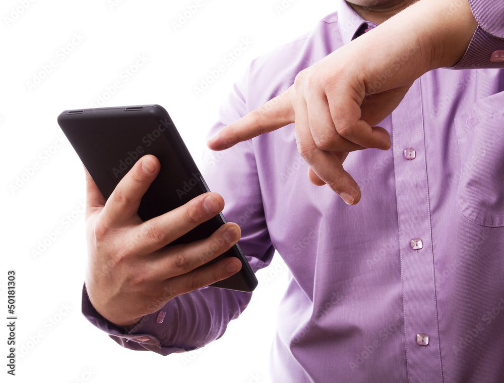 A man holding a tablet pc A man holding a tablet pc