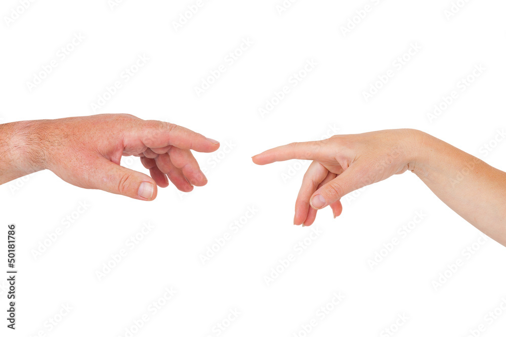 Two hands reach each other in Two hands reach each other in