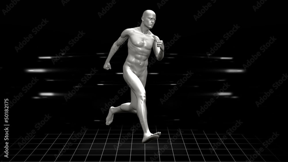 Full body scan of running digital human Full body scan of running digital human