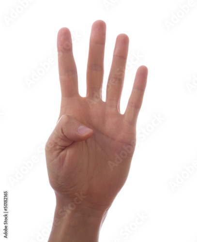 Man's hand isolated on a white background