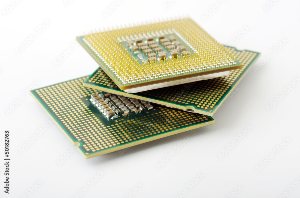 Microprocessors isolated on white background Microprocessors isolated on white background
