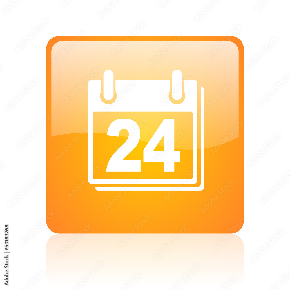 planner orange square glossy web icon planner orange square glossy web icon