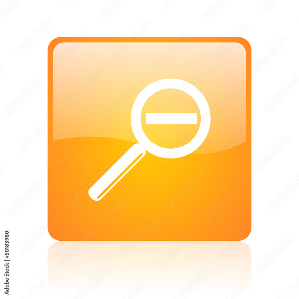 magnification orange square glossy web icon magnification orange square glossy web icon