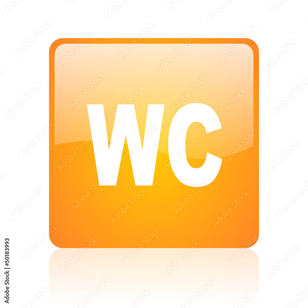 wc orange square glossy web icon wc orange square glossy web icon