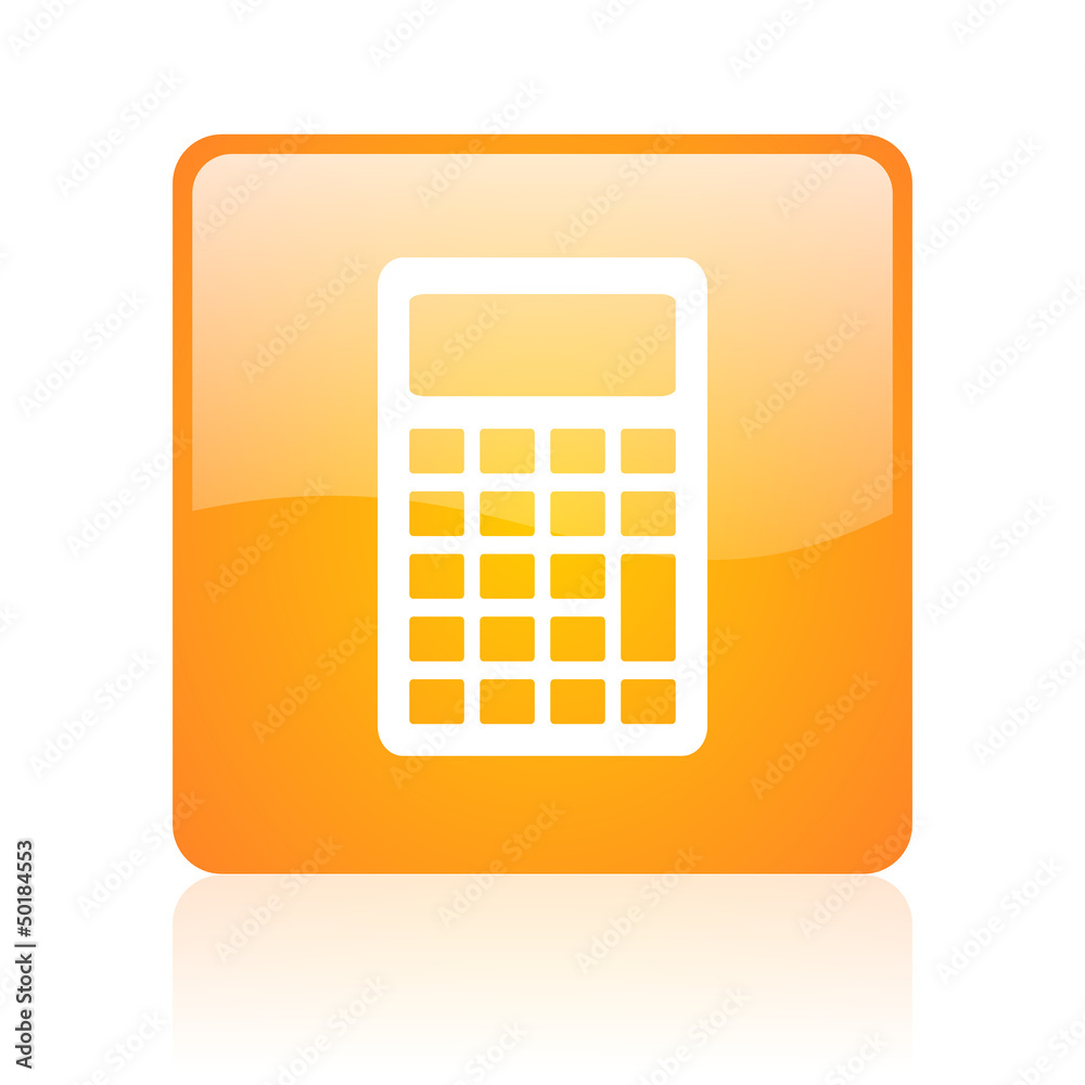 calculator orange square glossy web icon calculator orange square glossy web icon