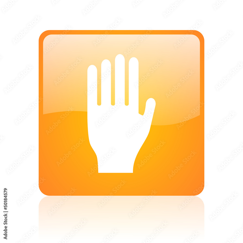 stop orange square glossy web icon stop orange square glossy web icon