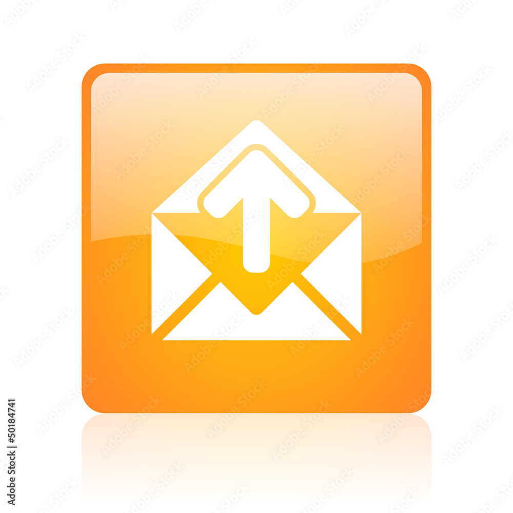 mail orange square glossy web icon mail orange square glossy web icon