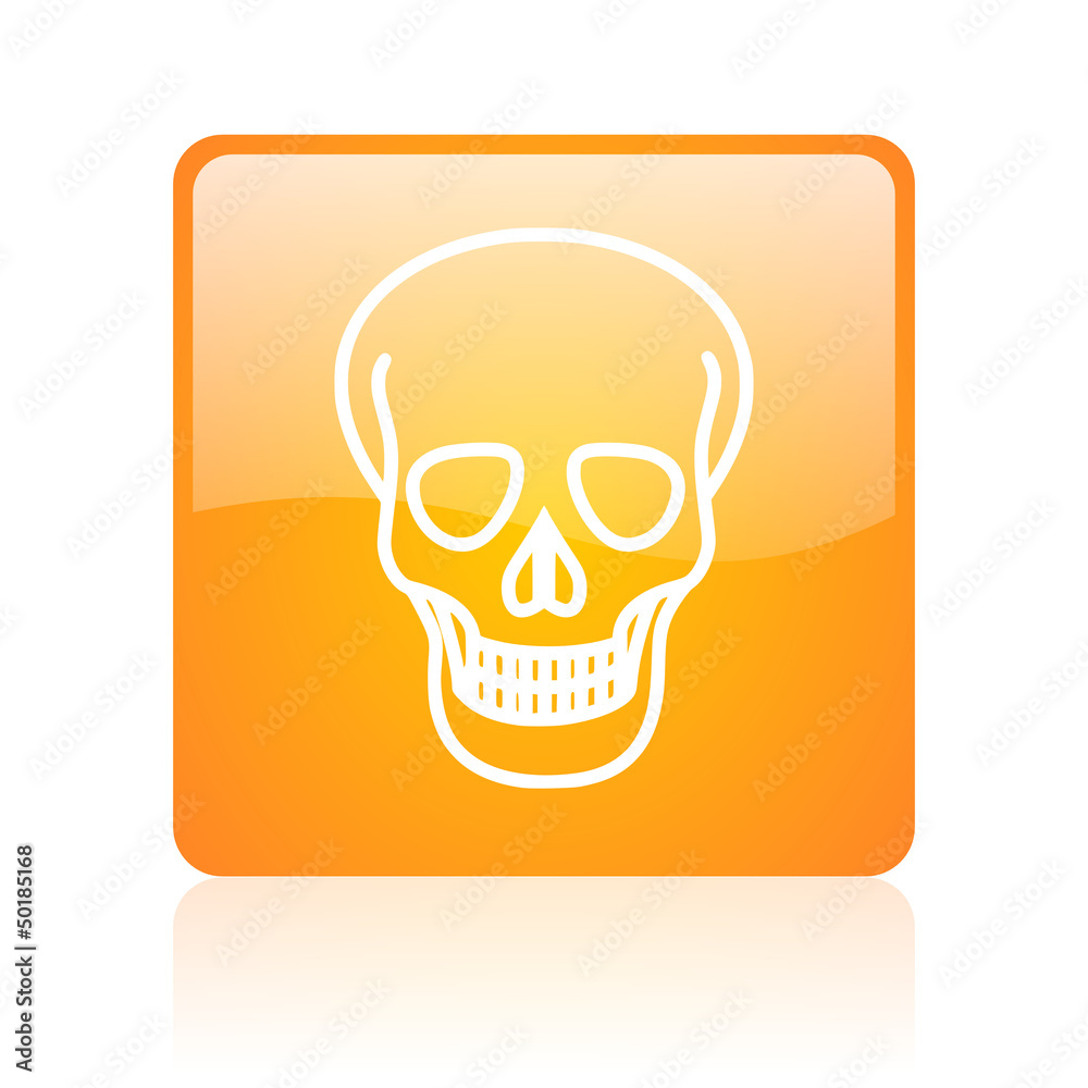 skull orange square glossy web icon skull orange square glossy web icon