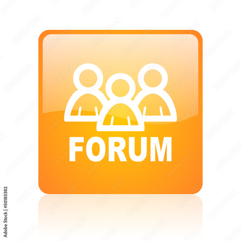 forum orange square glossy web icon forum orange square glossy web icon