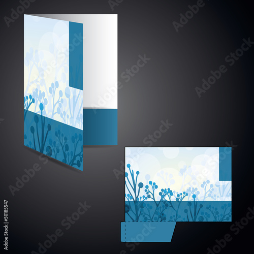 Corporate folder with die cut design