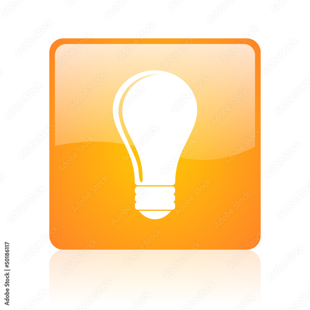 light bulb orange square glossy web icon light bulb orange square glossy web icon
