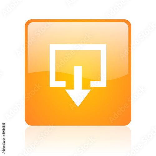 exit orange square glossy web icon