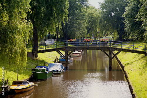Gracht in Friedrichstadt, Schleswig-Holstein,Deutschland