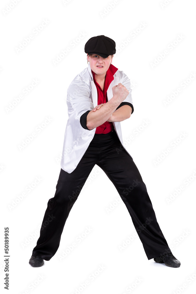 young gangster man isolated on white young gangster man isolated on white
