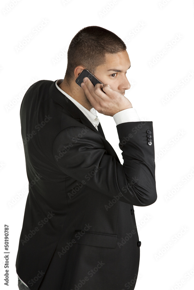 Business man phoning with a mobile phone Business man phoning with a mobile phone