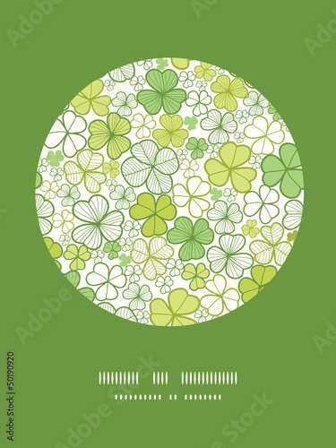 Vector clover line art circle decor pattern background with hand