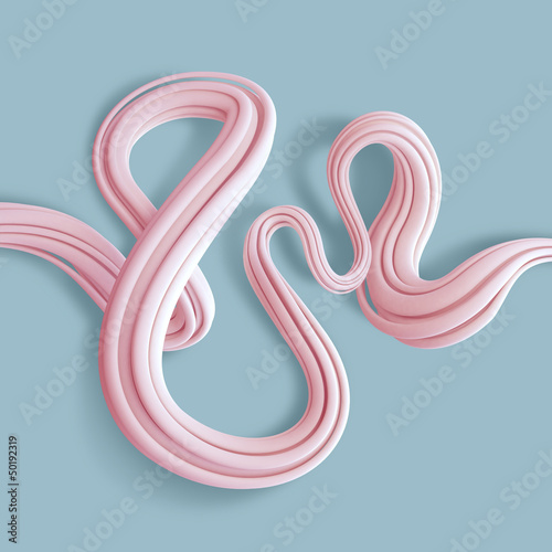 abstract pink marshmallow candy lines isolated