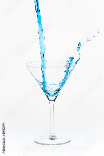 Blue blended drink splashed