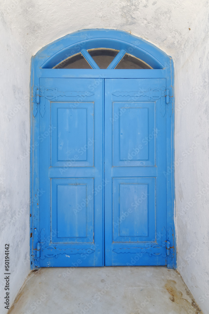 House door in a Mediterranean island